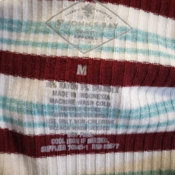 2/$25 St.John's Bay Mock Neck LS Tees Striped Tie Side Soft Layering 90's Y2K M - Picture 11 of 11